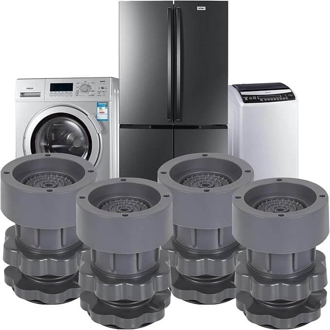 Washing Machine Vibration Pads, Floor Trays, Refrigerator Stand (4 Pcs Set)
