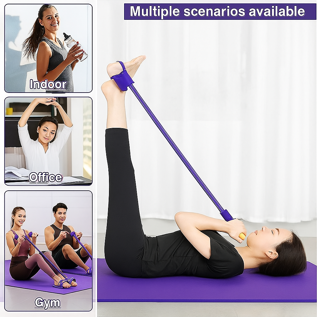 Brandex™ 2025 | Premium 6-Tube Pedal Resistance Band – Elastic Latex Tension Rope for Yoga, Fitness & Home Workout