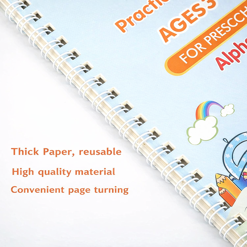 Magic Practice Copybook (4 BOOKS,1 PEN,1 GRIP,10 REFILL) – 50% OFF Today!