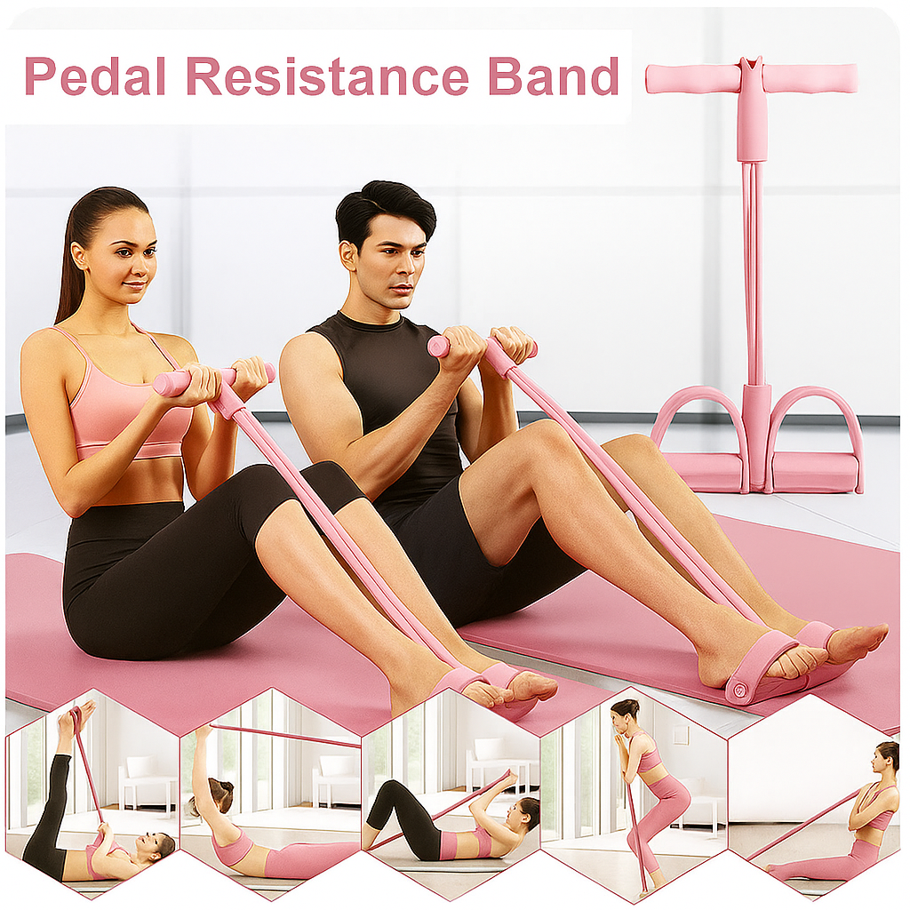 Brandex™ 2025 | Premium 6-Tube Pedal  Resistance Band – Elastic Latex Tension Rope for Yoga, Fitness & Home Workout